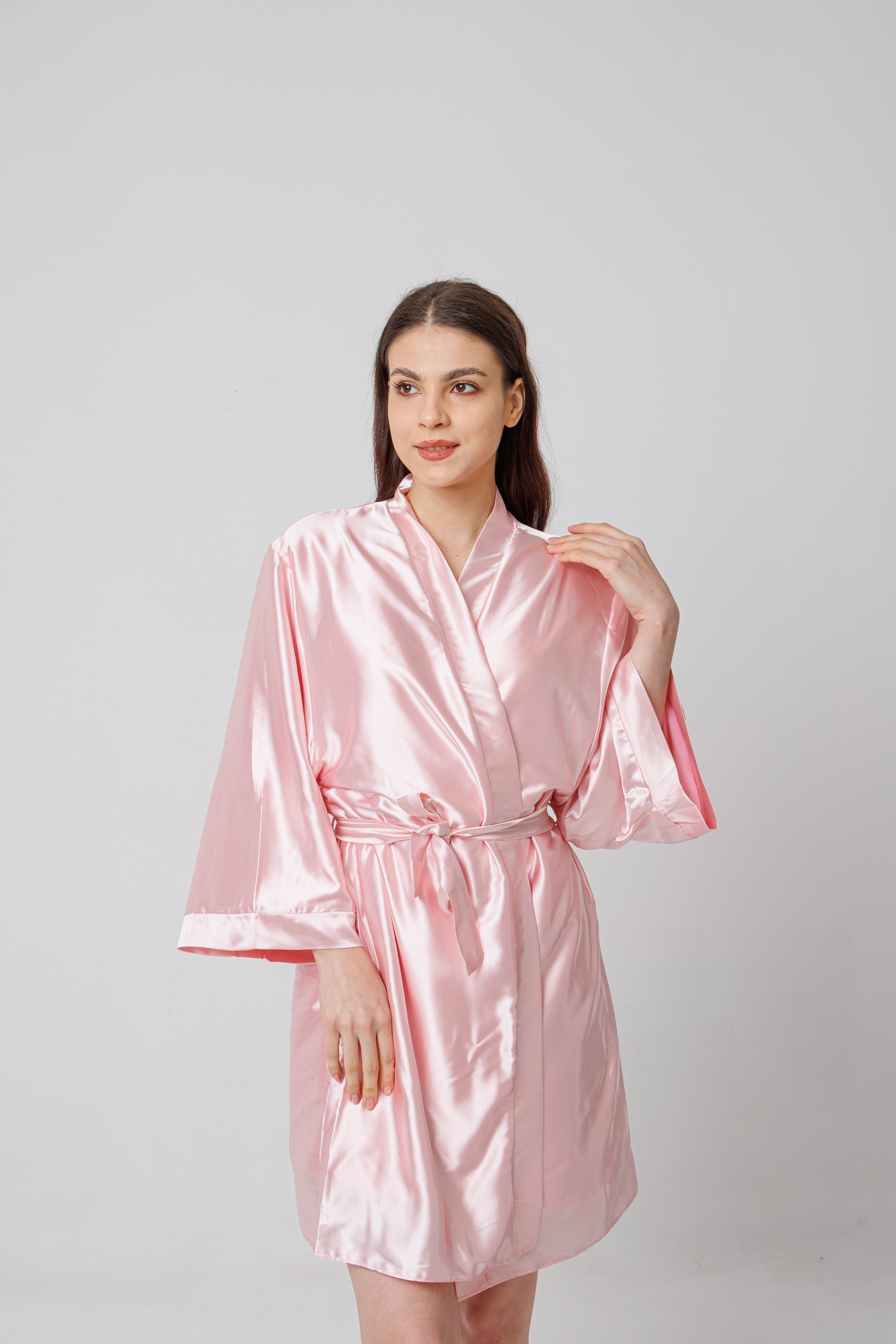 Pink Fur Lined Satin Robe – Shopfromsleekeg
